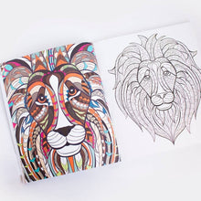 Load image into Gallery viewer, Stress Relieving Animal Designs Adult Coloring Book
