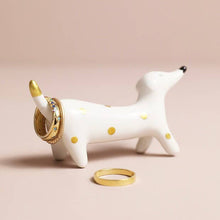 Load image into Gallery viewer, Ceramic Daschshund Ring Holder - Tigertree
