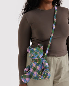 Bear Bag- Green Star Plaid