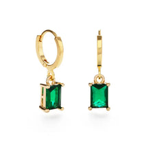 Load image into Gallery viewer, Emerald Huggie Earrings - Tigertree
