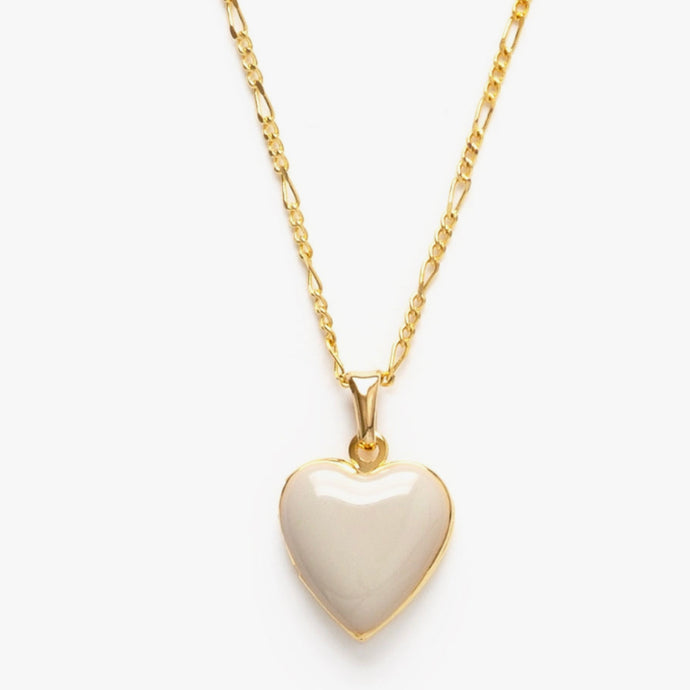 Large Enamel Locket - Beige - Tigertree