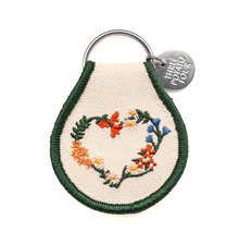Load image into Gallery viewer, Floral Wreath Heart Patch Keychain
