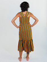 Load image into Gallery viewer, Opal Dress - Navy Chartreuse Stripe - Tigertree
