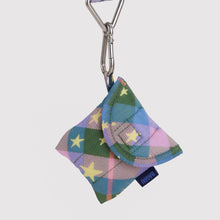 Load image into Gallery viewer, Puffy Earbud Case- Green Star Plaid
