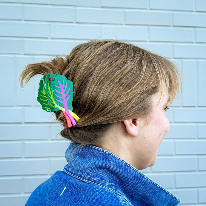 Large Rainbow Chard Hair Claw - Tigertree