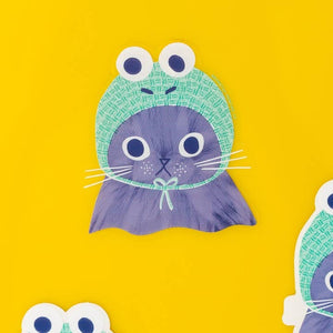 Frog Hat Cat Clear Sticker