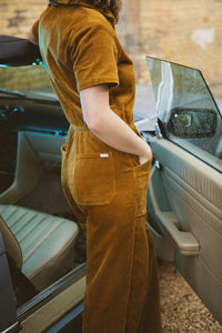 Utility Jumpsuit - Golden Brown Cord