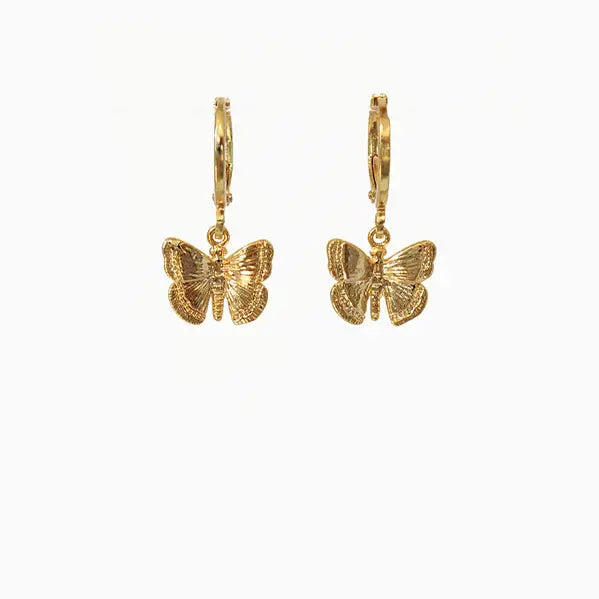 Butterfly Huggies- 18K Brass Plated