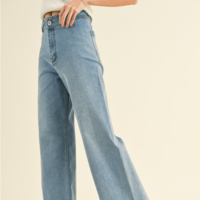 Helly Wide Leg Denim Pants