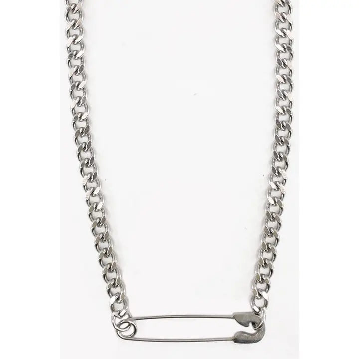 Safety Pin Stainless Steel Necklace