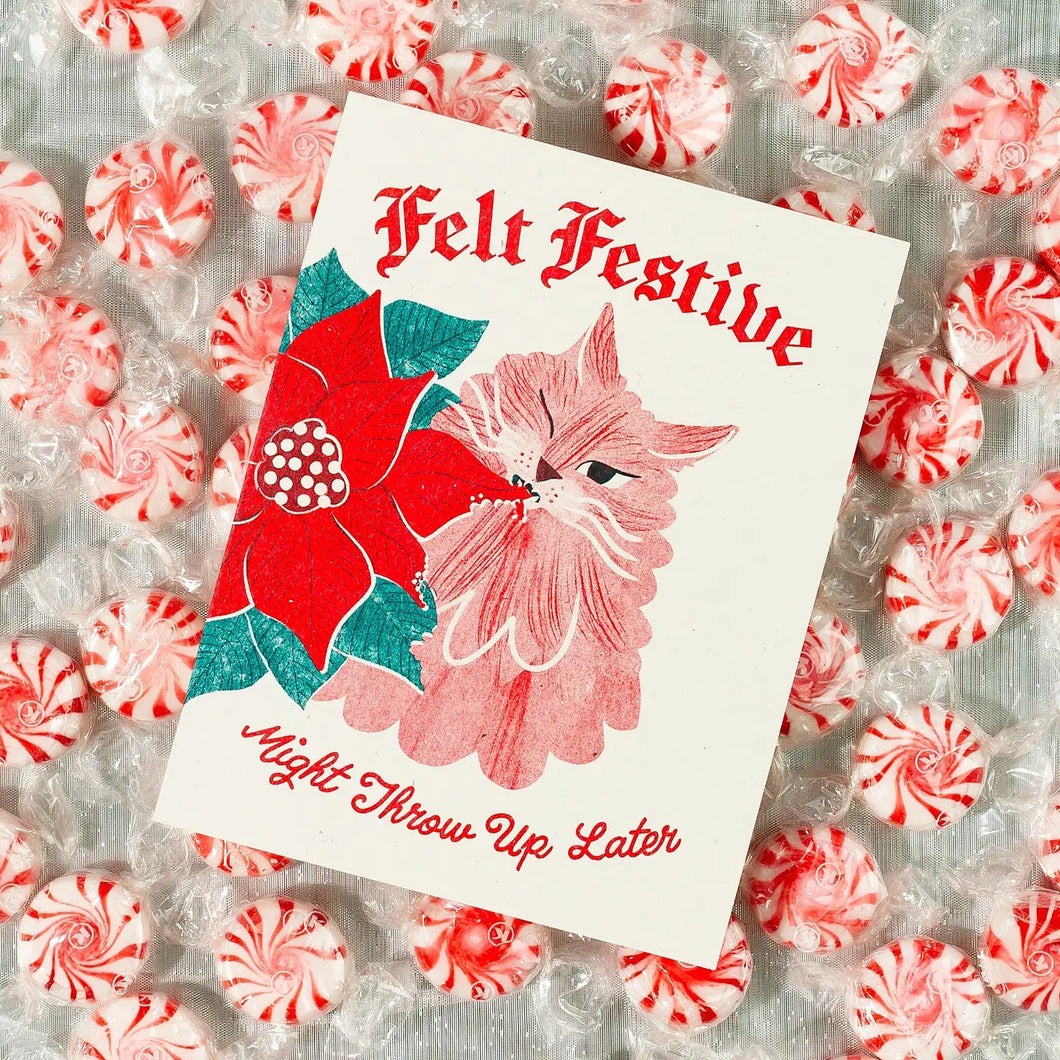 Felt Festive Risograph Holiday Card