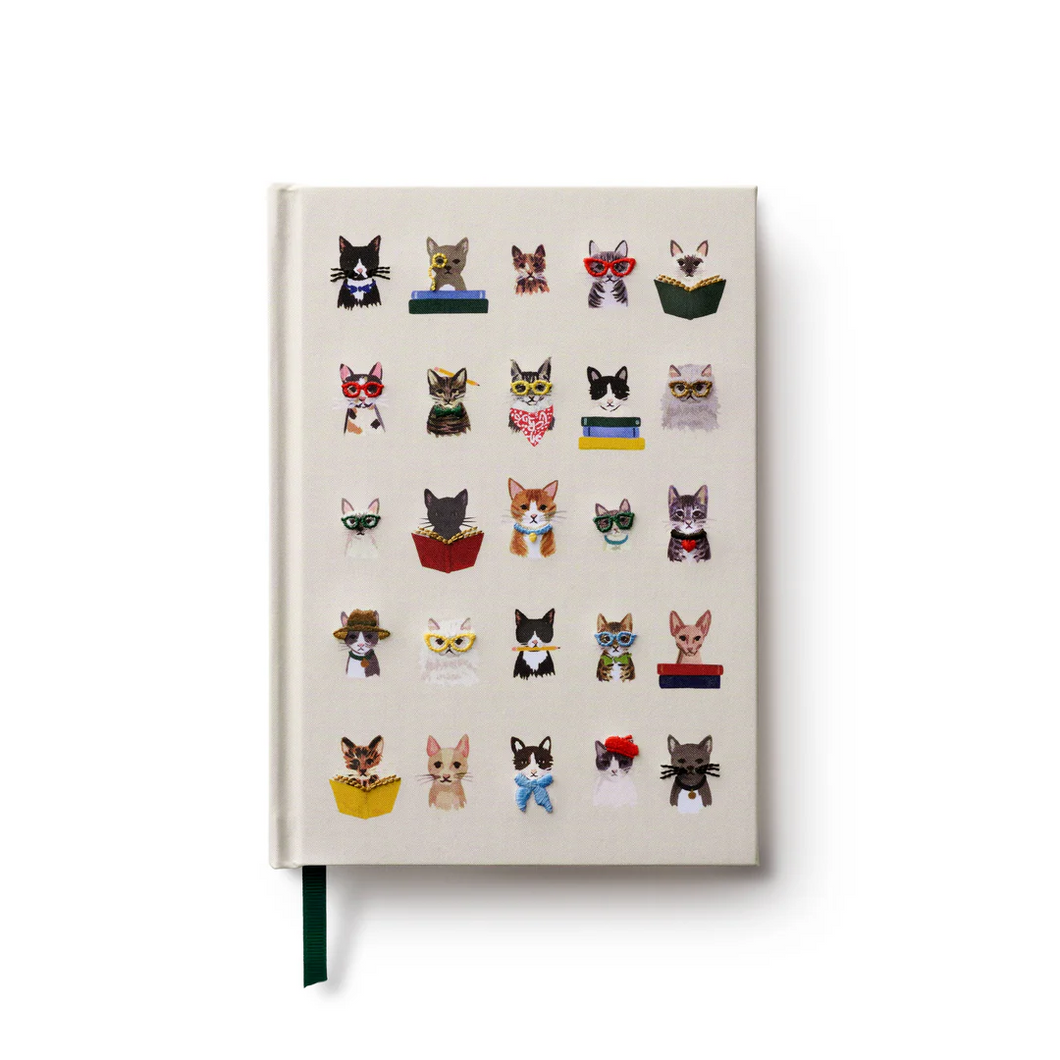 Studious Cat Embroidered Journal