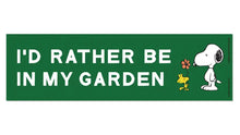 Load image into Gallery viewer, Snoopy I'd Rather Be In My Garden Bumper Sticker

