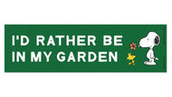 Snoopy I'd Rather Be In My Garden Bumper Sticker
