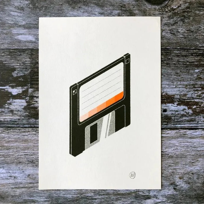 Floppy Disk Risograph - Tigertree
