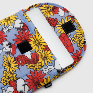 Puffy Laptop Sleeve 13"/14" - Floral Snoopy