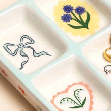 Load image into Gallery viewer, Blue Floral Trinket Tray
