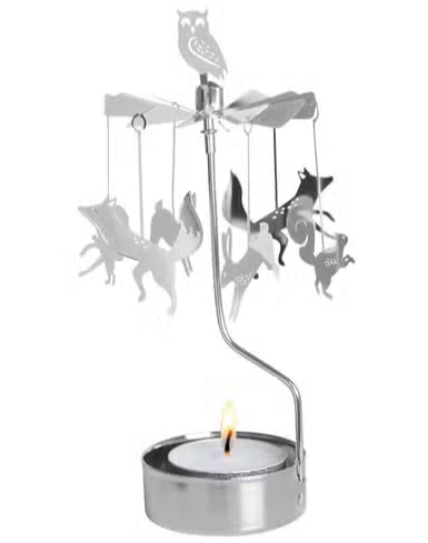 Forest Animals Silver Rotary Candleholder - Tigertree