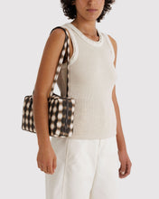 Load image into Gallery viewer, Medium Nylon Bowler Bag - Blurred Gingham Brown - Tigertree
