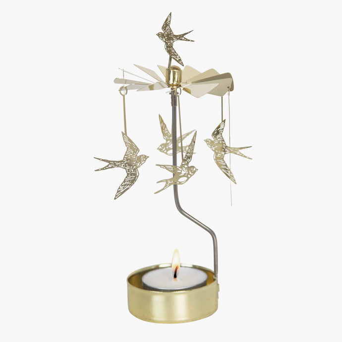 Gold Swallow Rotary Candle Holder - Tigertree