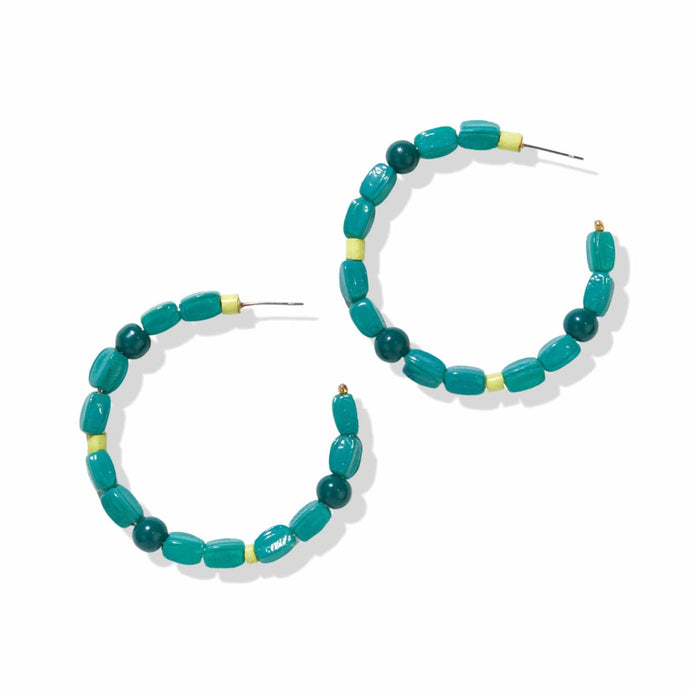 Annie Mixed Beaded Hoop Earrings - Tigertree