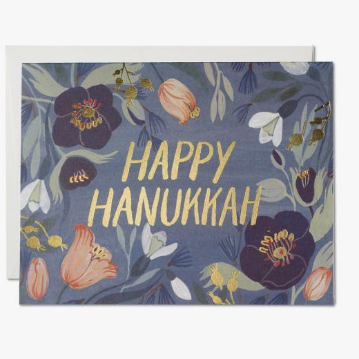 Hanukkah Flowers Card - Tigertree