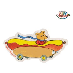 Richard Scarry Hot Dog Car Sticker