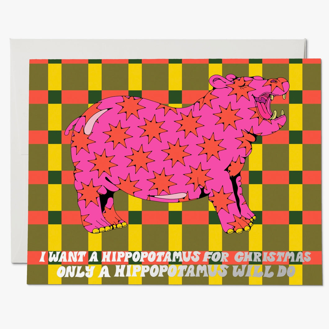 Christmas Hippo Card - Tigertree