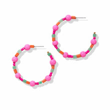 Load image into Gallery viewer, Annie Mixed Beaded Hoop Earrings - Tigertree
