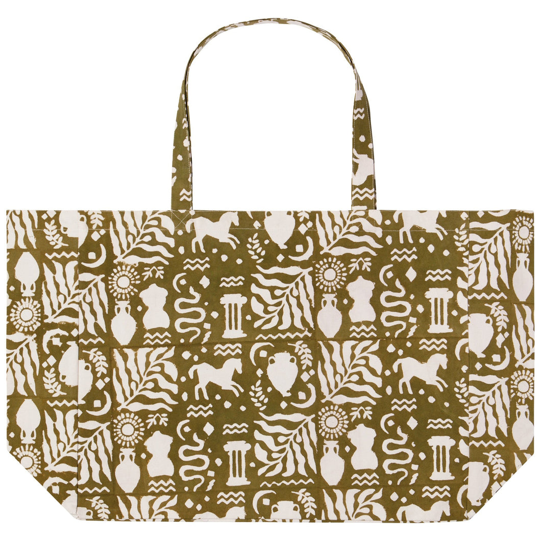 Olympus Block Print Tote Bag - Tigertree