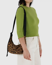 Load image into Gallery viewer, Small Nylon Crescent Bag - Leopard
