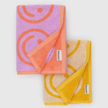 Load image into Gallery viewer, Hand Towel Set of 2 - Happy Lilac Marigold
