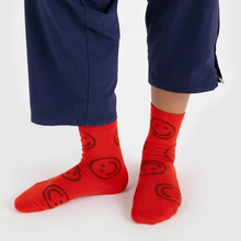 Load image into Gallery viewer, Crew Sock - Red Happy
