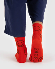 Load image into Gallery viewer, Crew Sock - Red Happy
