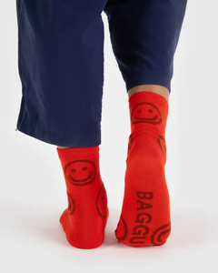 Crew Sock - Red Happy