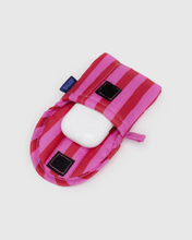 Load image into Gallery viewer, Puffy Earbuds Case- Pink &amp; Red Painted Stripe
