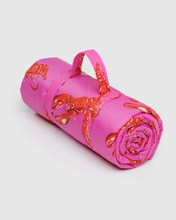 Load image into Gallery viewer, Puffy Picnic Blanket- Pink Lobster
