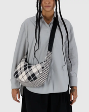 Load image into Gallery viewer, Medium Nylon Crescent Bag- Mixed Plaid - Tigertree
