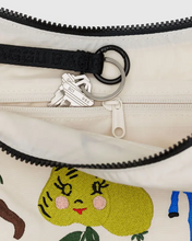 Load image into Gallery viewer, Medium Nylon Crescent Bag- Embroidered Painted Prairie - Tigertree
