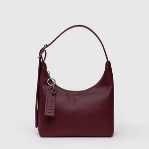 Mini Recycled Leather Shoulder Bag- Mahogany - Tigertree