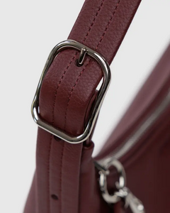 Mini Recycled Leather Shoulder Bag- Mahogany - Tigertree