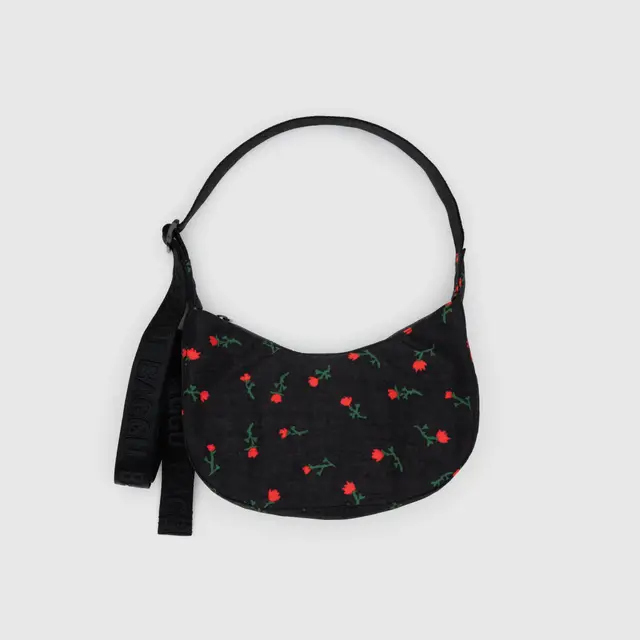 Small Nylon Crescent Bag - Painted Wildflower - Tigertree