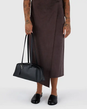 Load image into Gallery viewer, Recycled Leather Bowler Bag- Black
