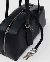 Load image into Gallery viewer, Recycled Leather Bowler Bag- Black
