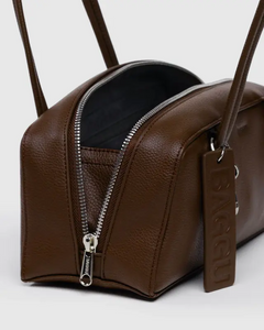Small Recycled Leather Bowler Bag- Brown - Tigertree