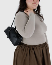 Load image into Gallery viewer, Small Recycled Leather Bowler Bag- Black - Tigertree

