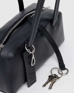 Small Recycled Leather Bowler Bag- Black - Tigertree