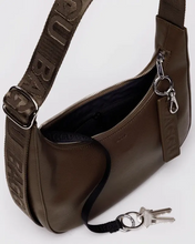 Load image into Gallery viewer, Small Recycled Leather Crescent Bag- Brown
