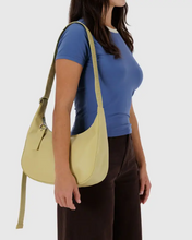 Load image into Gallery viewer, Medium Recycled Leather Crescent Bag- Straw
