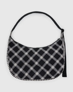 Large Nylon Crescent Bag - Mixed Plaid - Tigertree